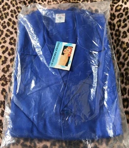 FRENCH 1950s MEN LONG WORKWEAR COAT~BLUE COTTON~MADE IN FRANCE~NEW/OLD STOCK~2XL - Picture 1 of 10