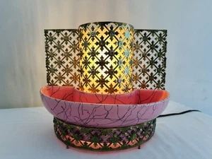 Vintage 50’s Sierra Columbia Pink Planter TV Lamp - Brass Ceramic Mid Century - Picture 1 of 6