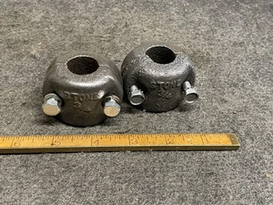 Vintage Stein 3/4 Pfund Gusseisen Stier Horn Gewichte 2 Stück Konstruktion - Bild 1 von 3
