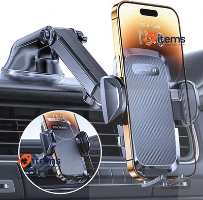 Miracase Car Phone Holder Ultra Stable Double Steel - Hook Black Super Suction - Image 1 of 4