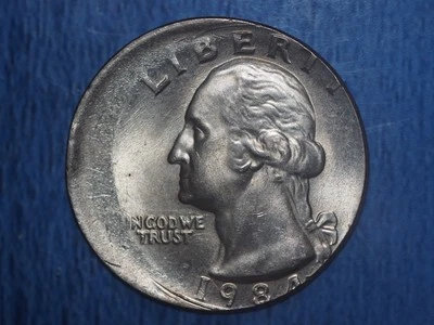 1984 Washington Quarter, Off Center, O/C, BU, Mint Error - Image 1 of 2