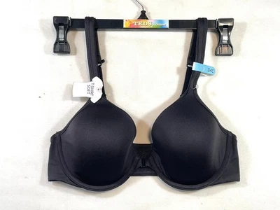 NWOT Hanes Women's 34C Ultimate Front-Close T-Shirt Underwire Bra DHHU01 Black - Image 1 of 4