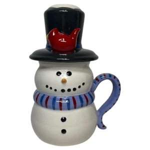 Pfaltzgraff Holiday Schneemann Keramiktasse mit Hutdeckel Neu ohne Etikett - Bild 1 von 10