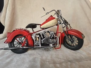 Red Metal Motorcycle Decoration Gandmade Metal Decor - Picture 1 of 14