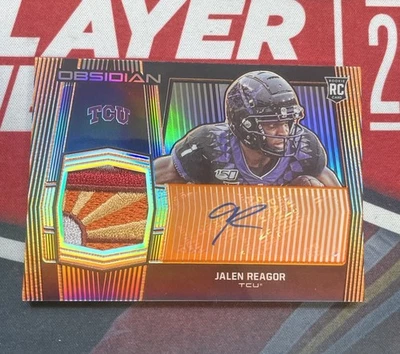 2020 Panini Draft Picks Obsidian Jalen Reagor RPA # 19/25 Cheez It Bowl Patch - Image 1 of 4