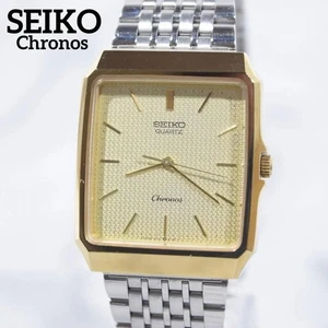 Orologio al quarzo uomo SEIKO Chronos anni 80 oro argento acciaio inossidabile - Foto 1 di 12