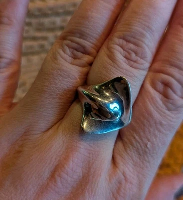 Anel Sterling RLM Robert Lee Morris arraia modernista tamanho 10 ajustável  - Imagem 1 de 4