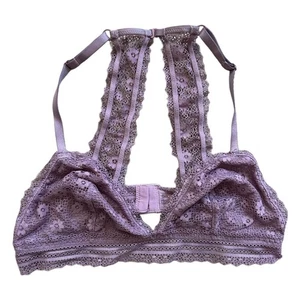 Victoria's Secret Lavender Purple Floral Lace Bralette Size Large - Picture 1 of 7