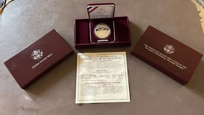 1996 Atlanta Centennial Olympic Silver $1 Proof Coin 90% Silver with Box & COA - Image 1 of 4
