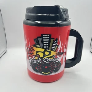 TAZZA DA VIAGGIO QUIK TRIP super isolata QT THERMO-SERV 52 OZ Think Quik Flames rossa - Foto 1 di 23