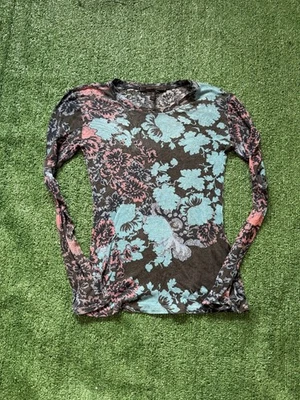 Mujer Lindo Top Vintage Y2K 2000s BCBG Manga Larga Floral Calce Ajustado Hada Talla XS Foto 1 de 4