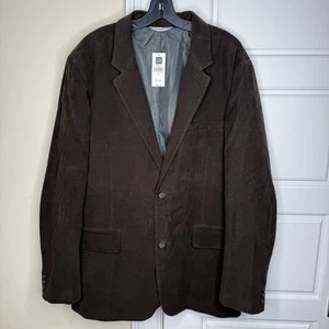 Gap Sueded Velvet Blazer Jacket Y2K Sport Coat Brown Cotton Poly 2 Button XL - Picture 1 of 12