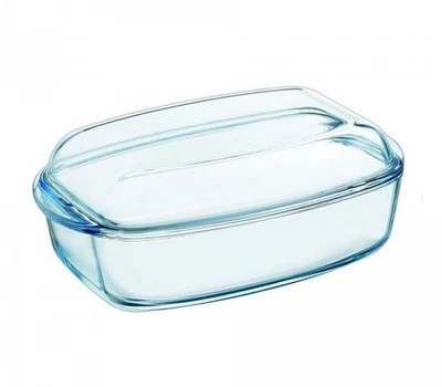 pyrex cocotte four rectangulaire en verre 6.5l transparent 466a000/6343  - Photo 1/2