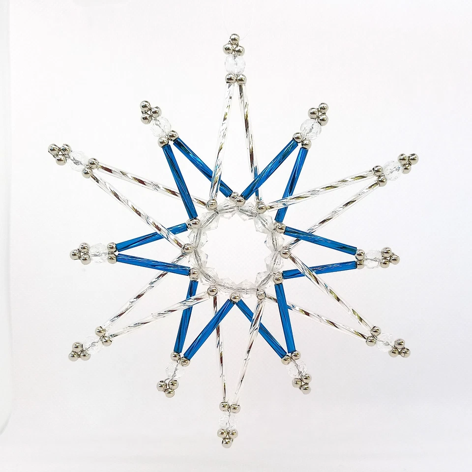 Perlenstern silber blau kristall   11 cm - Bild 1 von 1