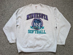 Vintage Minnesota Sweatshirt Herren Extra Large Grau Softball College Pullover FOTL - Bild 1 von 11
