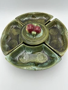 Juego de 7 platos para servir manzana verde vintage Wade of California 202 Lazy Susan. - Imagen 1 de 7