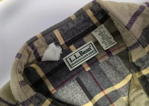 LL Bean Mens Size XLT Heavy Long Sleeve Plaid Flannel Button Up Shirt - Picture 1 of 11