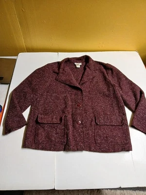 Coldwater Creek Abrigo Lana Poliéster Morado Chaqueta Botón Mediano Mujer Foto 1 de 4