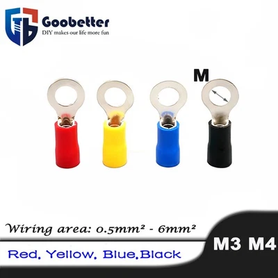 Red / Blue / Yellow Insulated Crimp Ring Terminal Connector Electrical Connector - Image 1 of 4