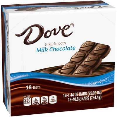 Barritas de caramelo de chocolate con leche Dove, tamaño completo, 1,44 OZ, 18 unidades Foto 1 de 4