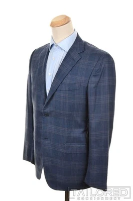 KITON Blue Check 100% CASHMERE Mens Blazer Sport Coat Jacket - 42 R - Image 1 of 4