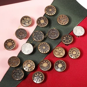 20 Sets Button Pins for Jeans, Replacement Buttons Waist Tightener No Sew Needed - Picture 1 of 8