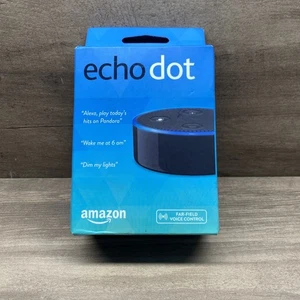 Amazon Echo Dot 2nd Gen Smart Speaker Black Home Alexa Office Voice Control - Picture 1 of 5