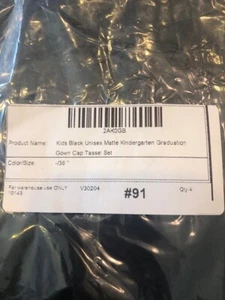 Kindergarten Graduation Gown and Cap Size 36" 4'3"-4'5" Black - Picture 1 of 2