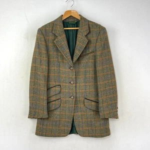 Hucklecote Tweed Jacket Womens 10 Green Check Sporting Shooting Hacking Hunting - Picture 1 of 18