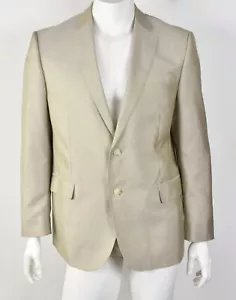 JF J. Ferrar Sand Beige Pick-Stitch SLIM FIT Dual-Vent Two-Button Blazer 46R - Picture 1 of 6