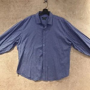 Bugatchi Classic Fit Button Down Dress Shirt Mens Size XXL Blue - Picture 1 of 12