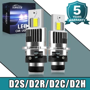 LED Headlights D2S/D2R/D2C 30000LM 100W Hi-Lo 6000K HID Xenon Replace Bulbs 2x - Picture 1 of 12