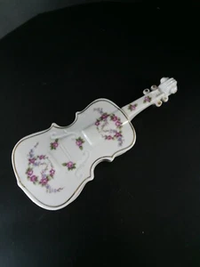 Caja de baratija de instrumentos de viola de porcelana vintage hecha en Japón - Imagen 1 de 16