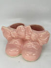Babystiefel Pflanzgefäß MCM Japan Keramik rosa Schleife 4" Vintage neu süßes Duschgeschenk
