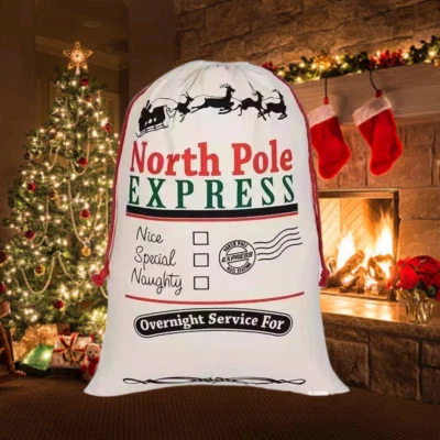 Christmas Santa Bag Gift Sacks Presents Bag | Name on Christmas Sack Included - Image 1 of 4