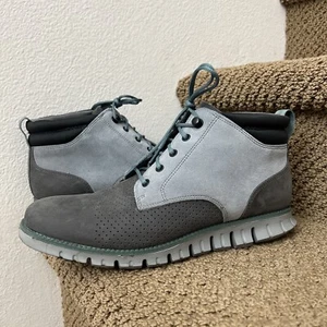Cole Haan Zerogrand Suede Boots Grey Nubuck Shoes Size 8.5 Mens Chukka Grand OS - Picture 1 of 7