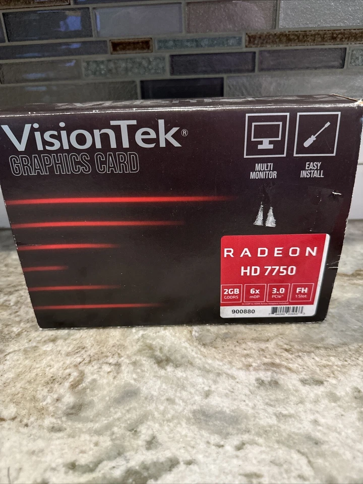🧨VisionTek Radeon 7750 2GB GDDR5 Graphics Card 6 MiniDP to HDMI Adapters🧨 - Image 1 of 3