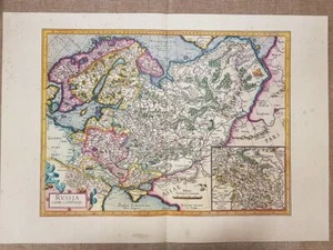 Carta geografica o mappa Russia Anno 1595 di Mercatore Mercator Ristampa - Picture 1 of 1