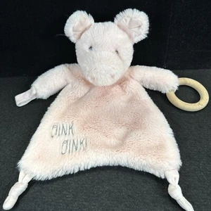 Mud Pie rosa Schwein Oink Lovey 11 Zoll Plüschtier Stofftier Baby Spielzeug Schnuller Beißring - Bild 1 von 12