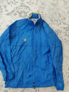 VTG Asics Recorder Hooded Blue Windbreaker Made in Japan sz M - Picture 1 of 10