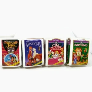 1995 McDonalds Disney Mini VHS Robin Hood Aristocrats -Alice In Wonderland Jafar - Picture 1 of 13