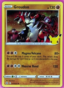 Pokemon TCG Groudon 017/025 Holo Rare 25th Anniversary Celebrations 2021 NM - Picture 1 of 3