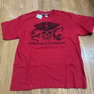 NWT Pirates Of The Caribbean At Worlds End T Shirt Size Kid XL Disney New Red - Picture 1 of 13