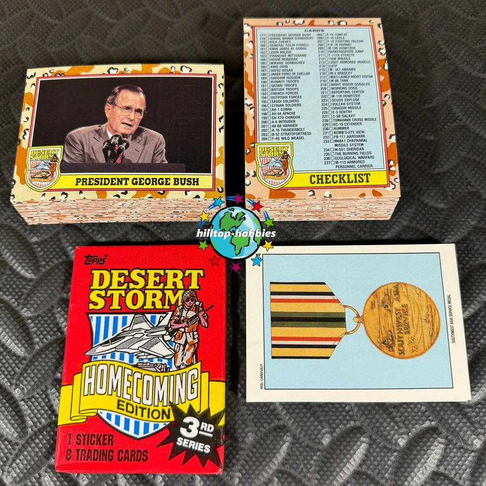 1991 TOPPS DESERT STORM HOMECOMING 3RD SERIES 88-CARD & 11-STICKER SET +WRAPPER - Image 1 of 1