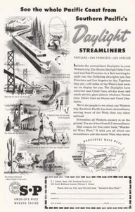 1954 Southern Pacific Railway: Daylight Streamliners Vintage Print Ad - Picture 1 of 1