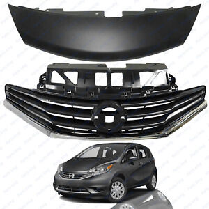 For 2014 2016 Nissan Versa Note Front Upper Bumper Grille & Cover Assembly 2pc