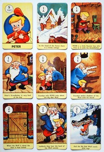 1947 'PETER AND THE WOLF' card game. Pepys.From Walt Disney's "MAKE MINE MUSIC' 