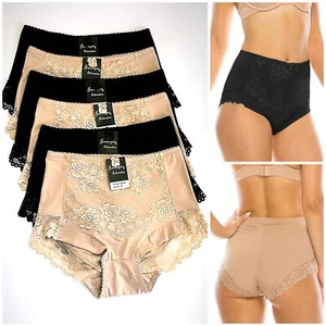 Lot 3/6 Pack High Waisted Briefs Tummy Control Girdles Lace Shaper Panties 69076 - Picture 1 of 16