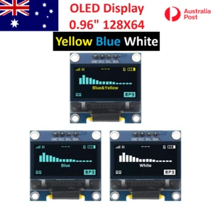 OLED Display 0.96" 128x64 Yellow Blue White I2C IIC SSD1306 Arduino Raspberry Pi - Picture 1 of 7
