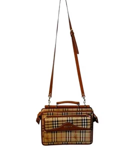 Vintage Roberto Roma Leather Shoulder Crossbody Bag Plaid Horse Print  - Picture 1 of 9